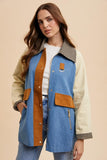 Multi Panel Denim Chore Jacket in Chambray