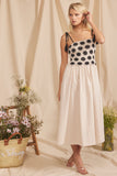 La Jolla Crochet Midi Dress in Natural/Black