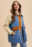 Multi Panel Denim Chore Jacket in Chambray