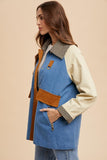 Multi Panel Denim Chore Jacket in Chambray