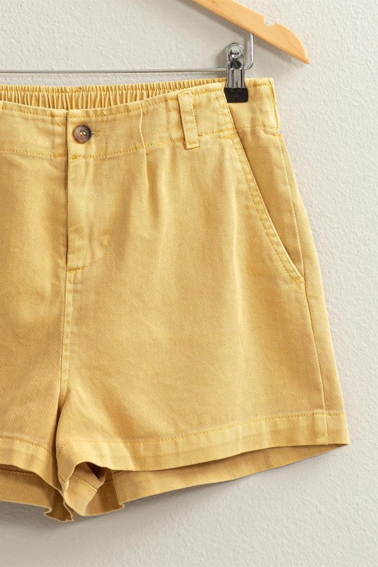 Classic High Waist Shorts in Sand