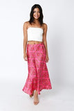 Pinkie Midi Skirt in Pink Floral