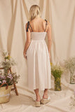 La Jolla Crochet Midi Dress in Natural/Black