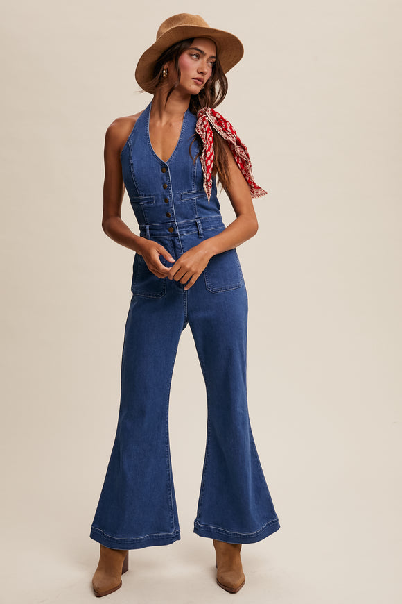 Retro Denim Jumpsuit