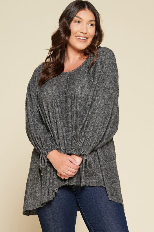 Campfire Knit Top in Charcoal