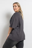 Diner Oversized Tee in Charcoal