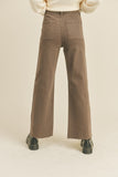 Straight Wide Leg Pant in Brown