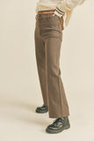 Straight Wide Leg Pant in Brown