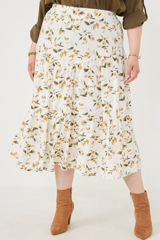 Yellow Jasmine Midi Skirt