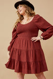 Marsala Polka Dot Mini Dress