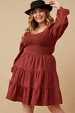 Marsala Polka Dot Mini Dress