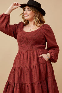 Marsala Polka Dot Mini Dress