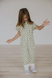 Checkered Utility Jumpsuit in Green