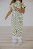 Checkered Utility Jumpsuit in Green