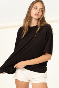 Lounge Pass Oversized Tee in Black