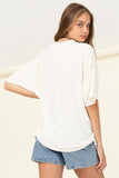 Lounge Pass Oversized Tee in Whipped Cream